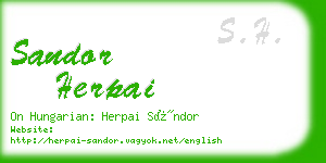 sandor herpai business card